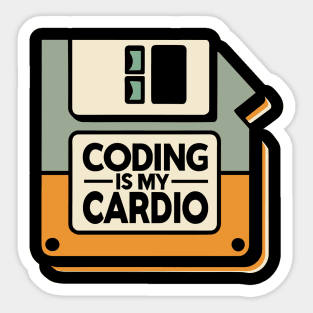 Coding Is My Cardio | Retro Hacker Style Sticker